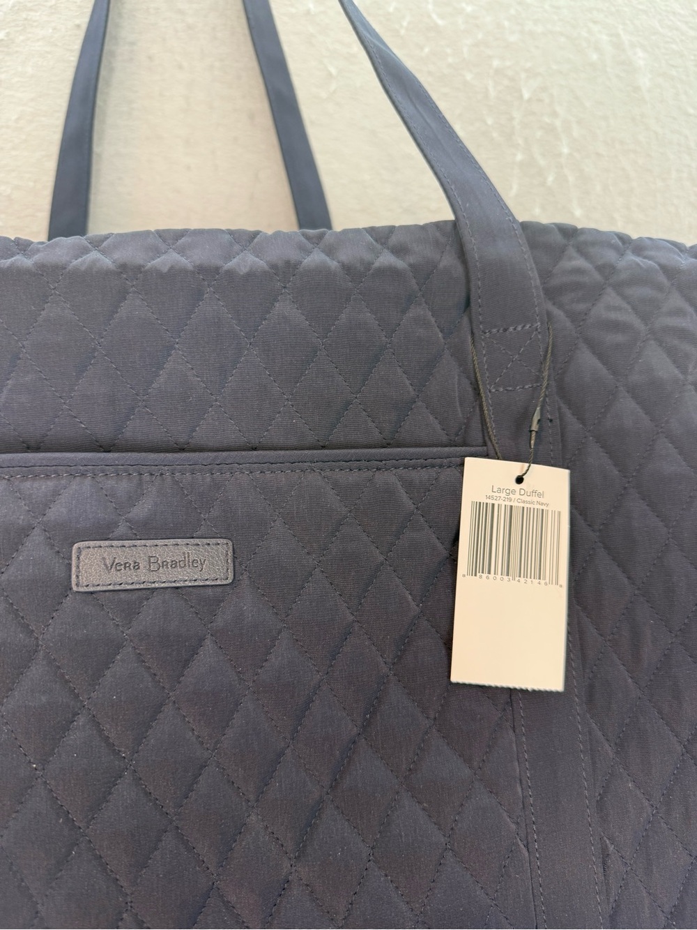 Vera Bradley - new women’s large duffel, navy blue bag handle strap - Picture 3 of 7